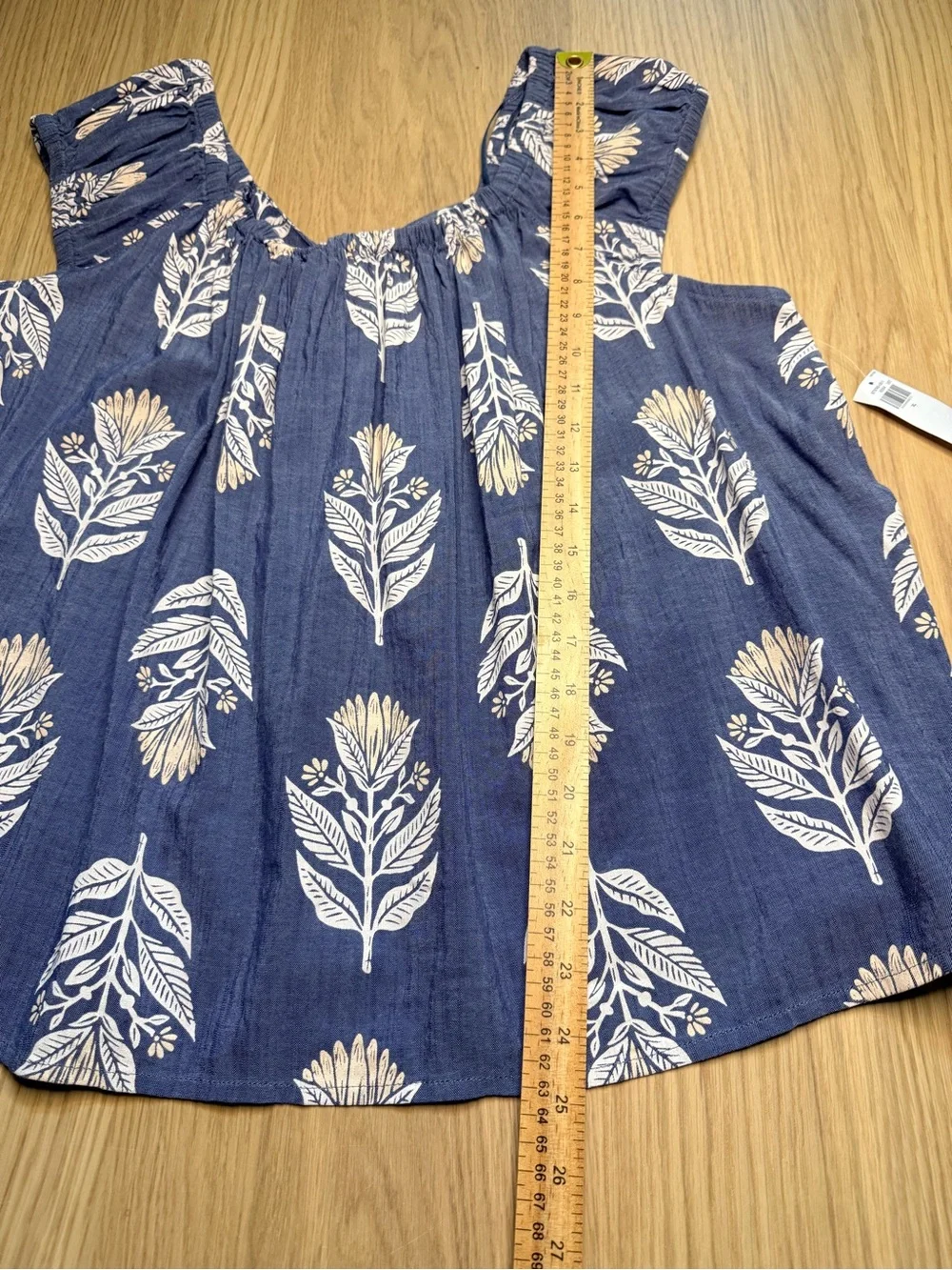 OLD NAVY Puff Sleeve Cutout Tie-Back Resort Swing Blouse Square Neckline Sz XL